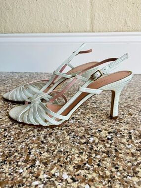 ANTONIO MELANI Flamingo Pale Turquoise Strappy Slingback Heels-NWOT